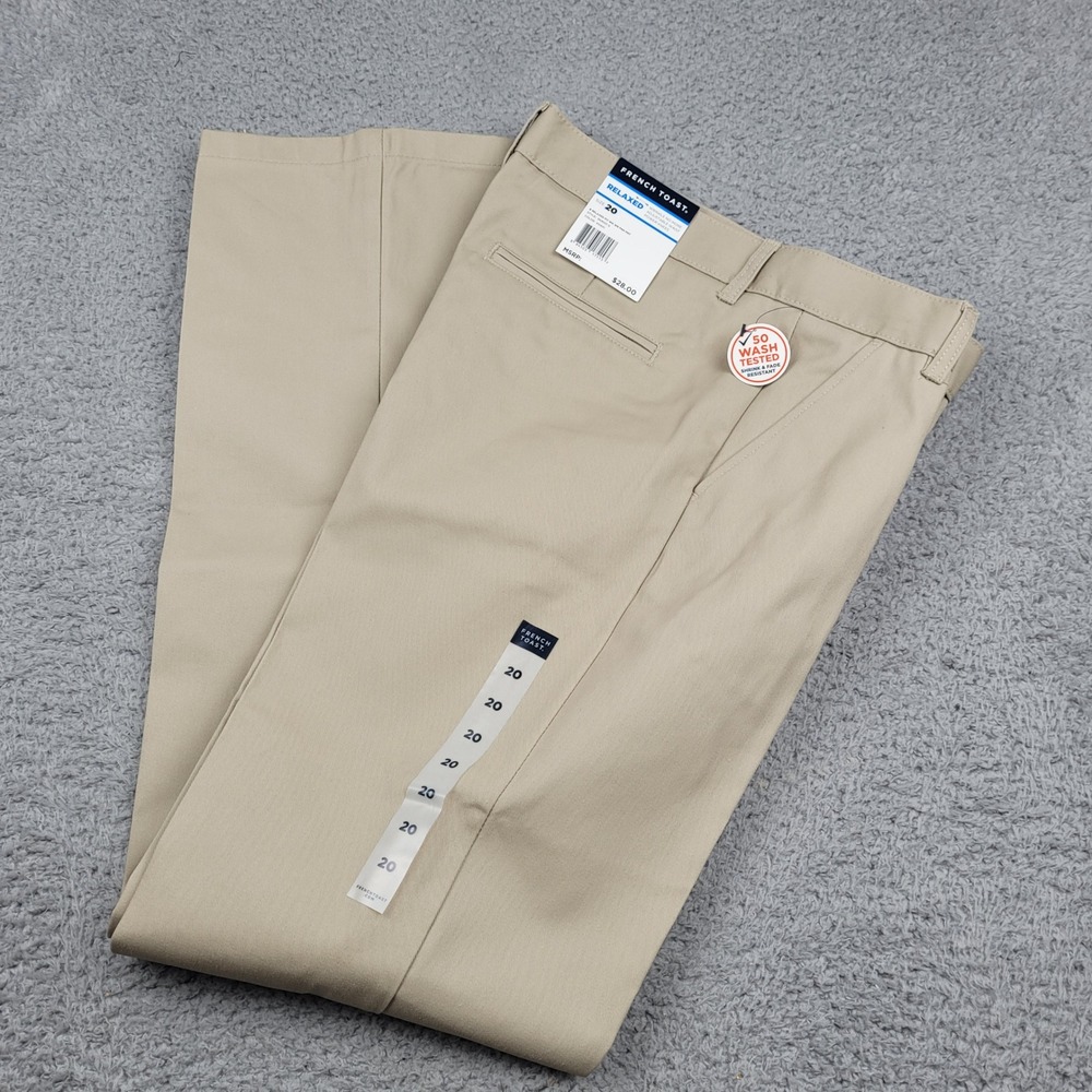French Toast Kids Relaxed Khaki Pants Size 20‎ Adjustable Waist School Uniform